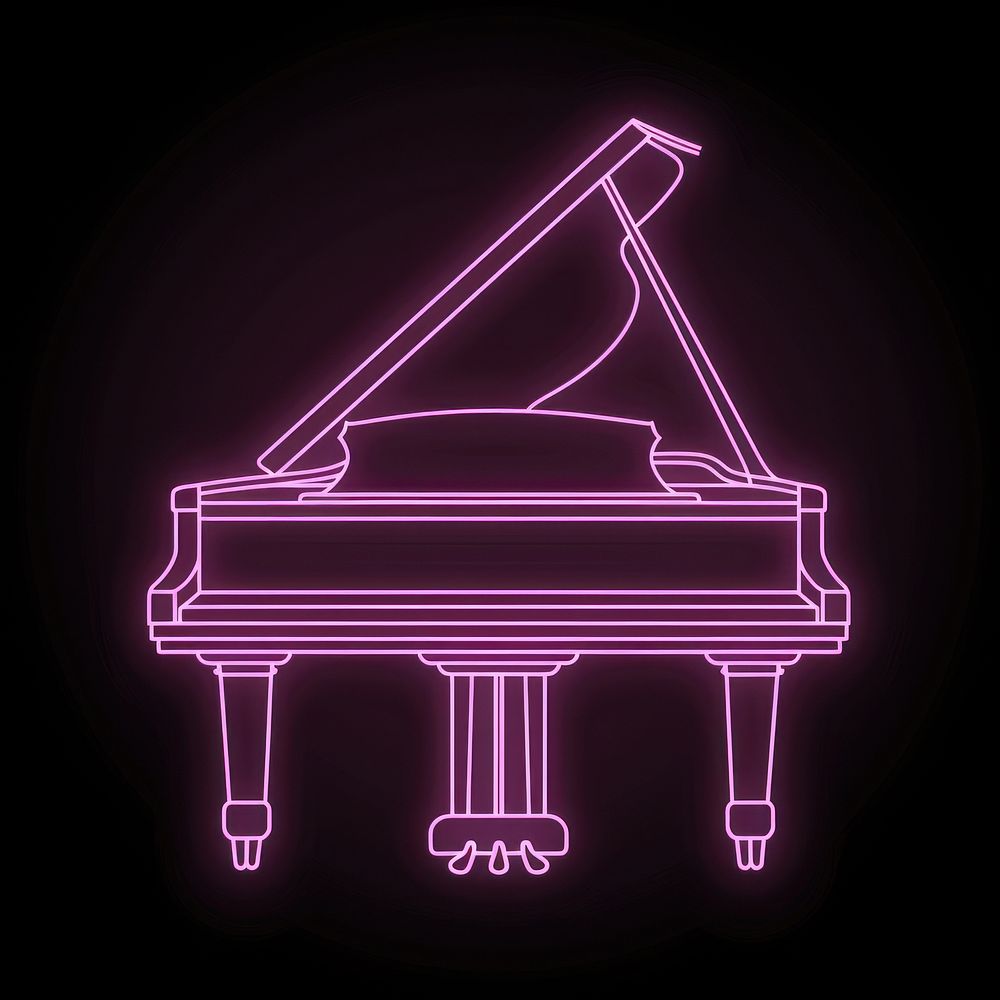 Piano icon purple keyboard light.