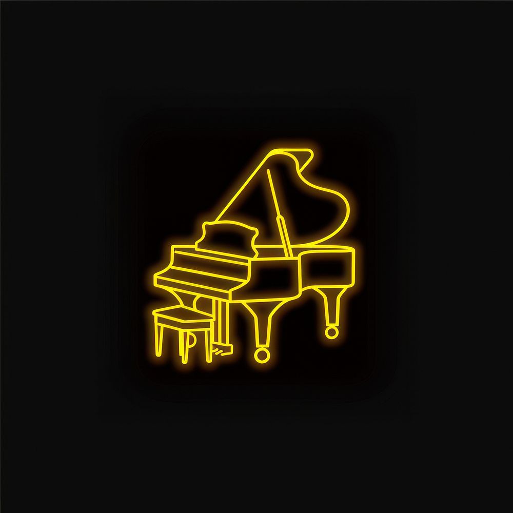 Piano icon neon lighting dynamite.