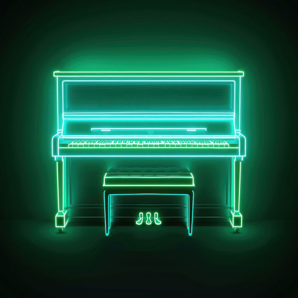 Piano icon neon keyboard light free photo illustration rawpixel