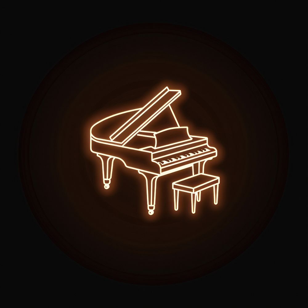 Piano icon lighting keyboard festival.