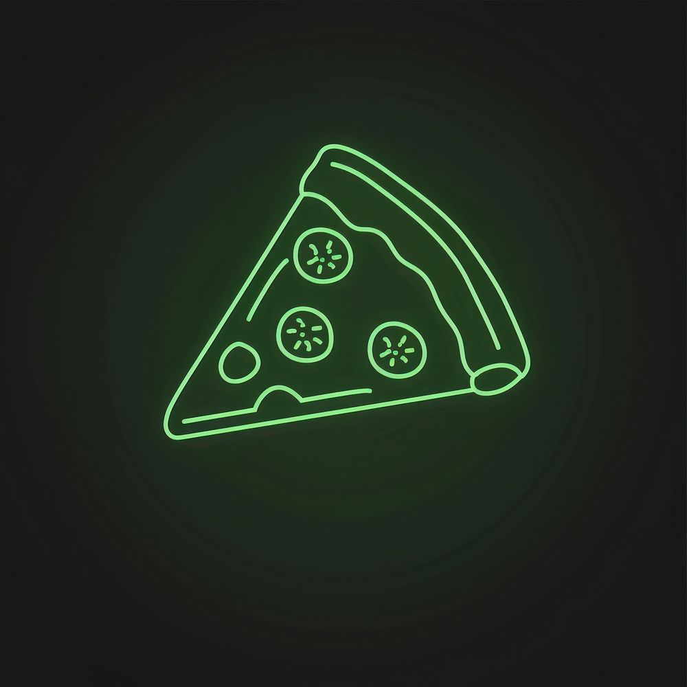 Pizza icon blackboard triangle.