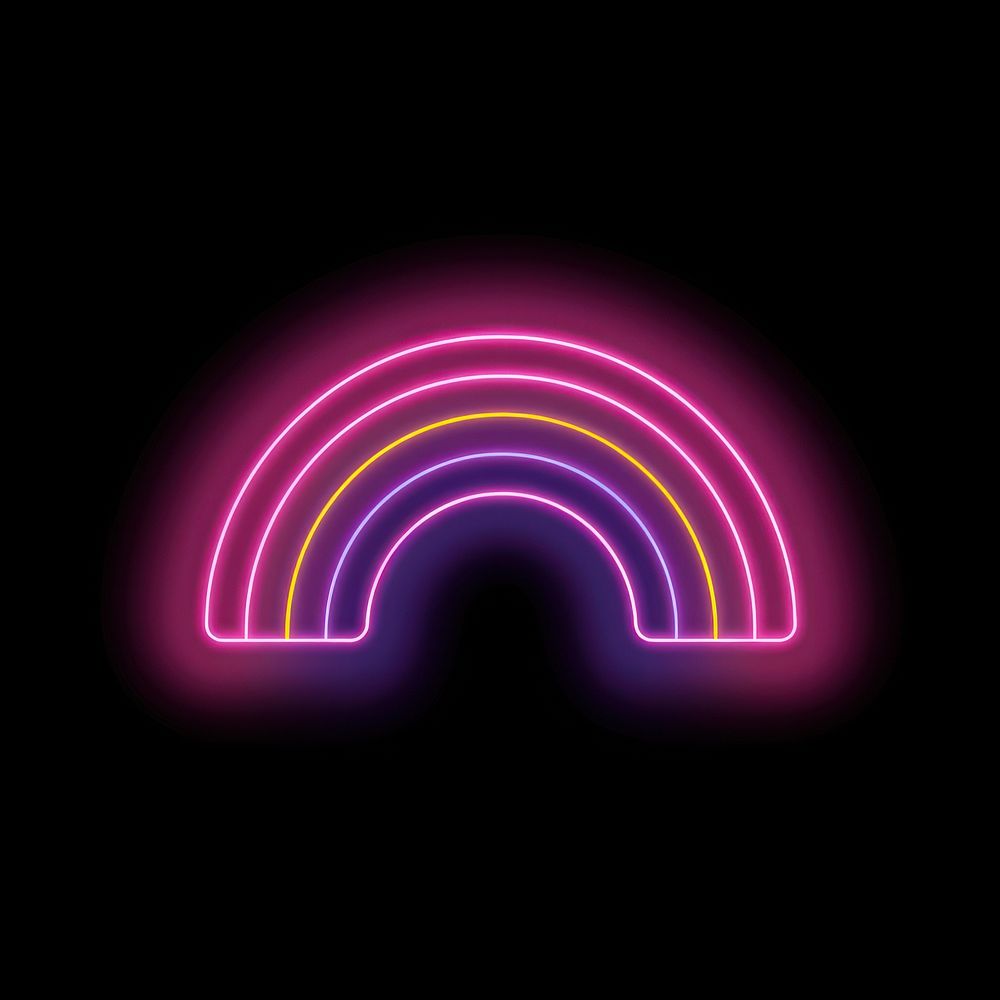 Pride icon neon lighting purple.