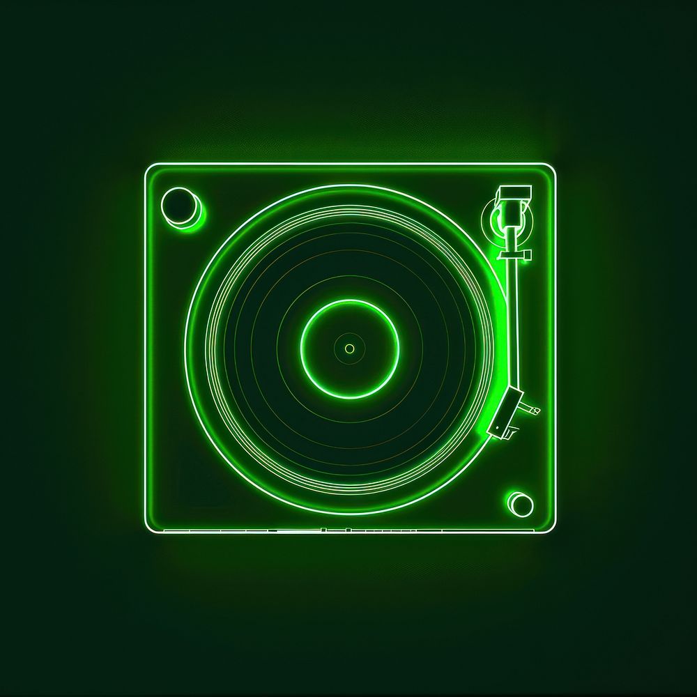 Record player icon green electronics speaker.