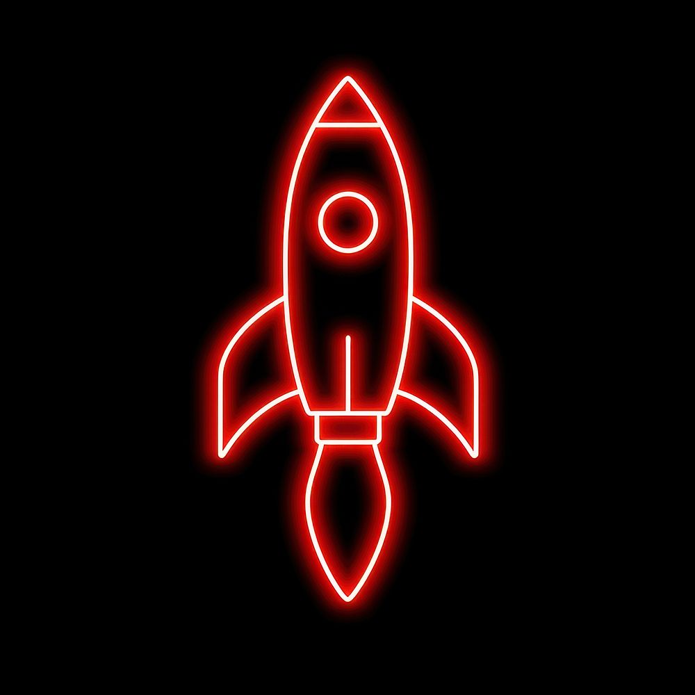 Rocket icon neon dynamite weaponry.