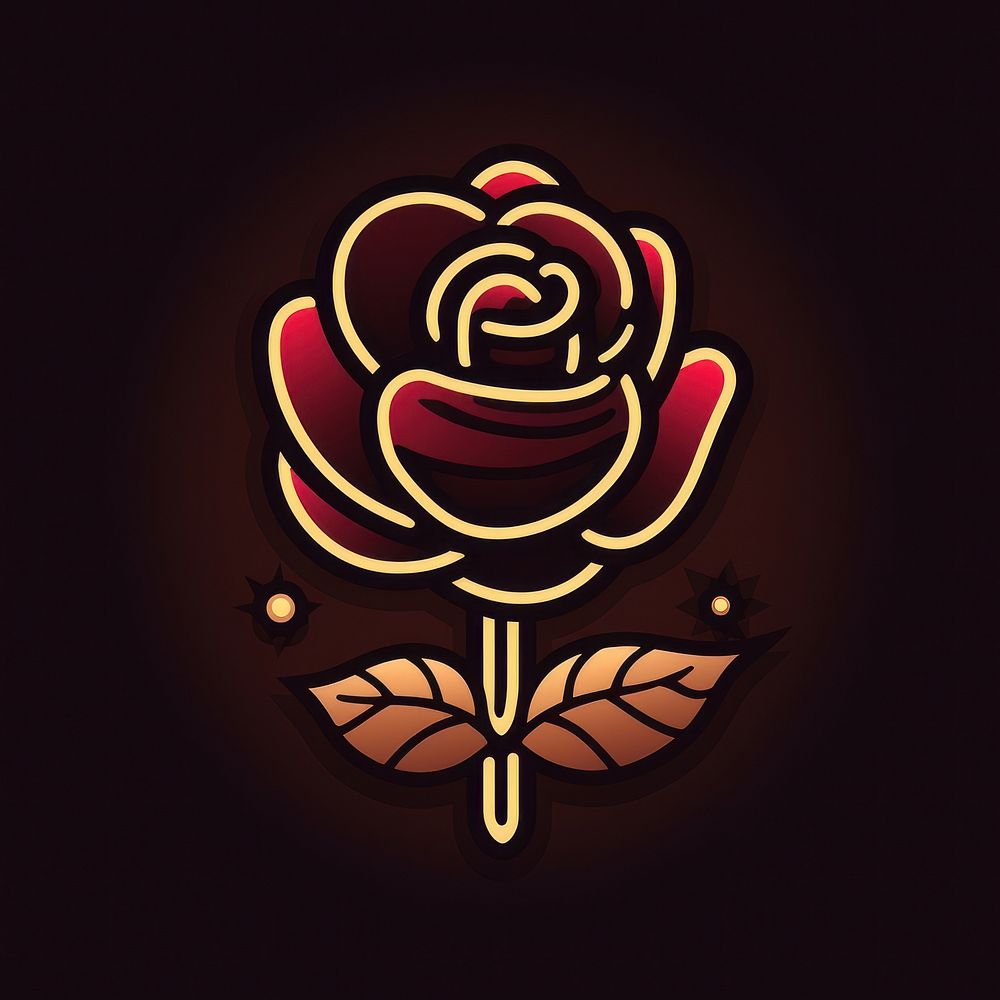 Rose icon chandelier symbol light.