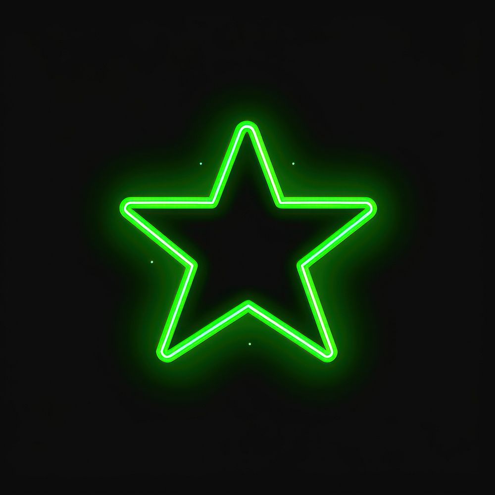 Star icon neon symbol light.