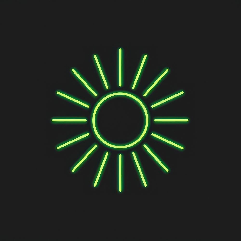 Sun icon neon symbol light.