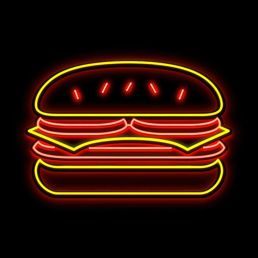 Sandwich icon neon light.