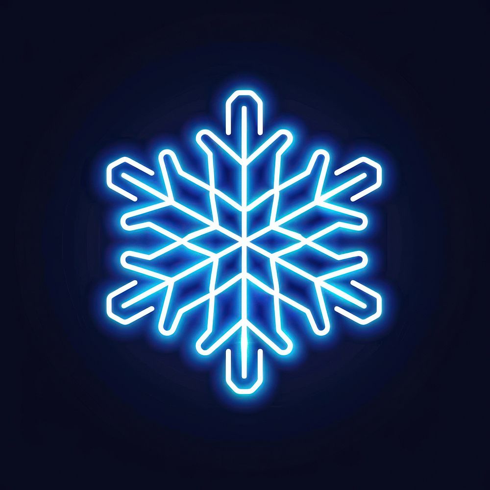 Snowflake icon white blue neon scoreboard.