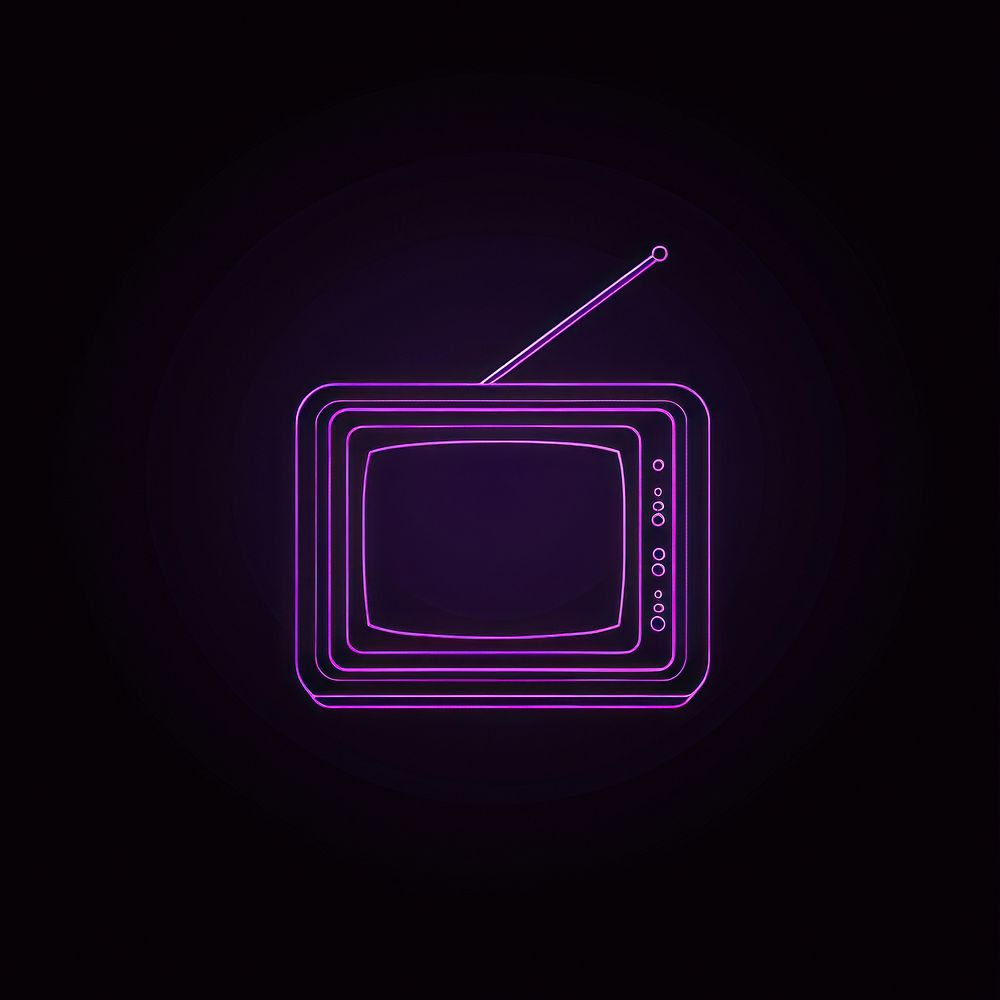 Tv icon purple electronics lighting.