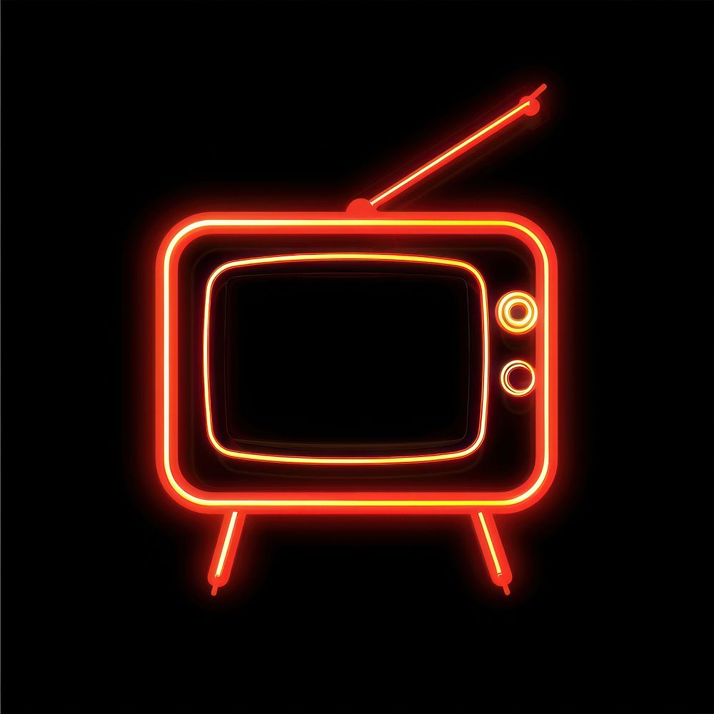 Tv icon neon electronics television.
