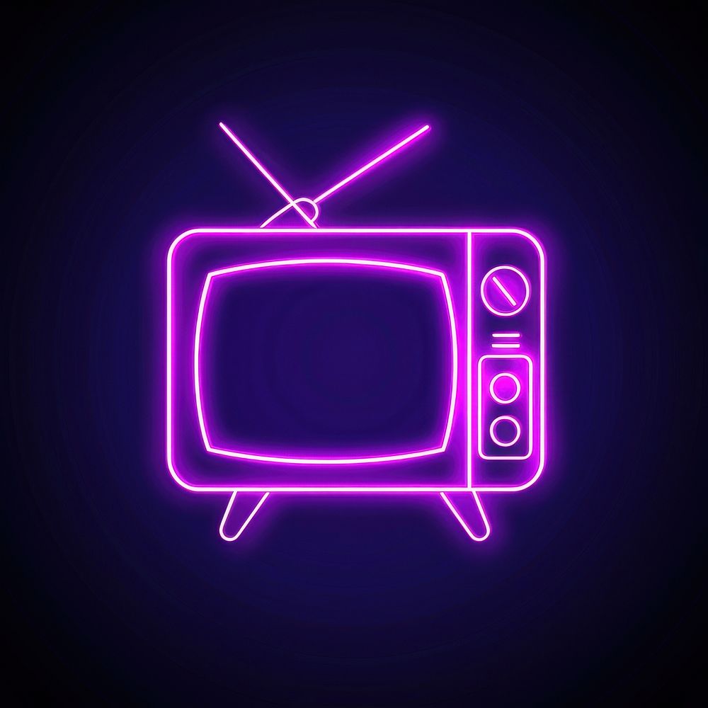 Tv icon neon electronics television.