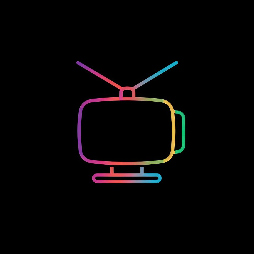 Tv icon neon electronics hardware.