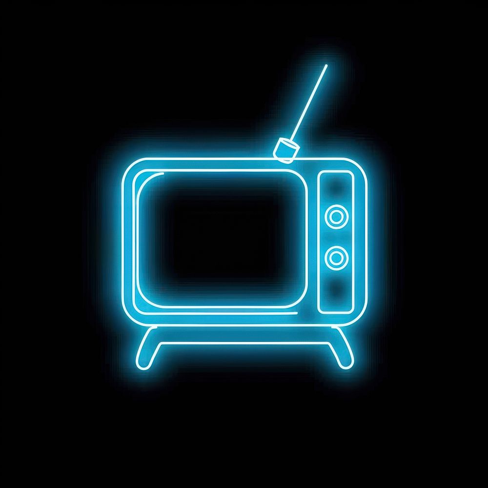 Tv icon neon electronics scoreboard.