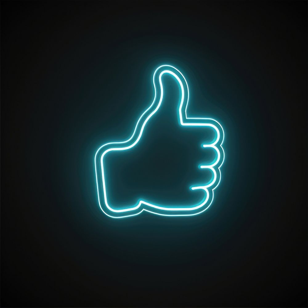 Thumbs up icon neon ketchup light.