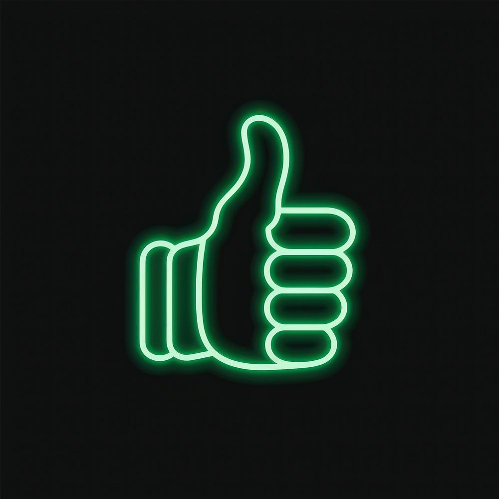 Thumbs up icon neon dynamite weaponry.