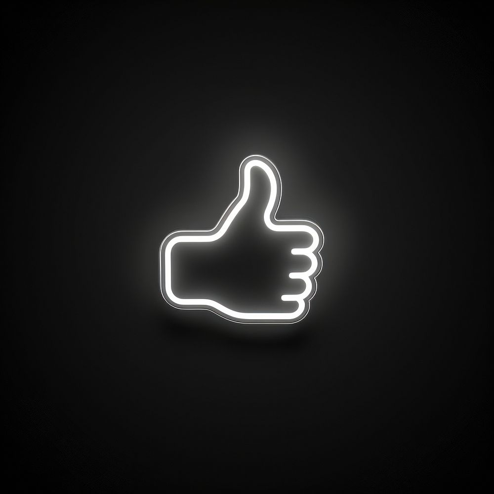 Thumbs up icon neon astronomy outdoors.