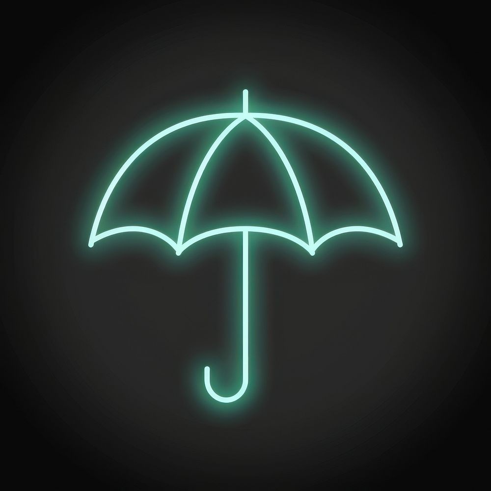 Umbrella icon neon canopy light.