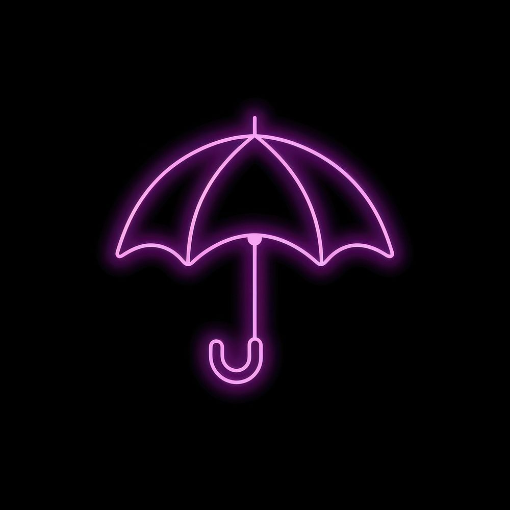 Umbrella icon neon astronomy outdoors.