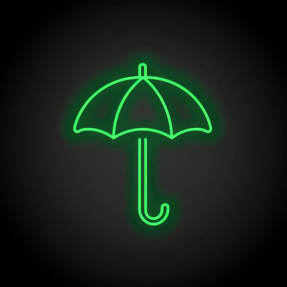 Umbrella icon neon canopy light.