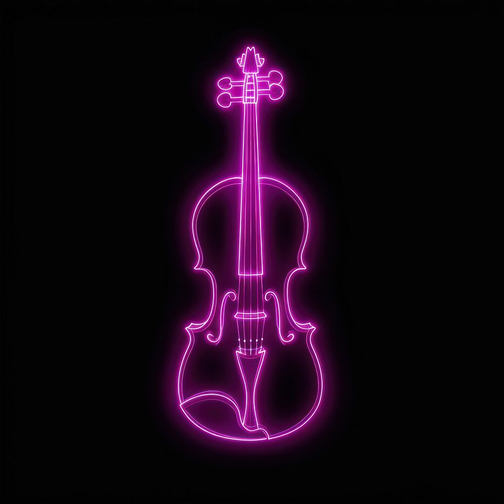 Violin icon neon astronomy outdoors.