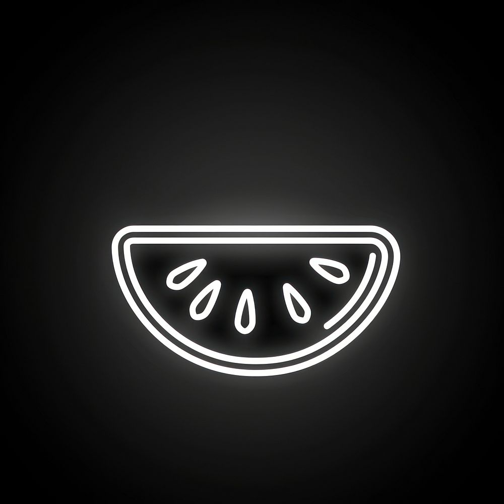 Watermelon icon neon lighting symbol.