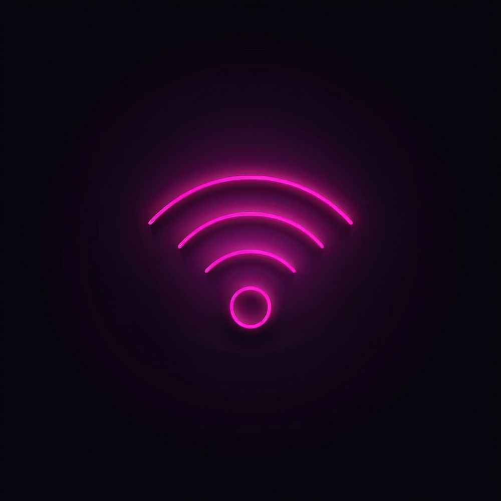 Wifi icon neon purple spiral.