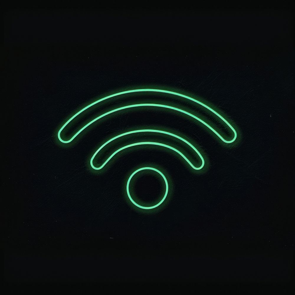 Wifi icon neon machine spiral.