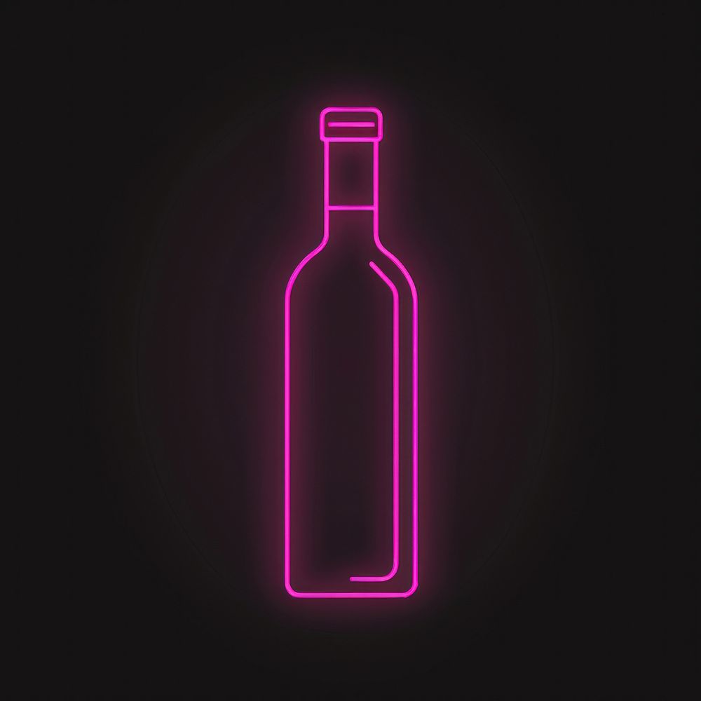 Wine bottle icon neon beverage dynamite.
