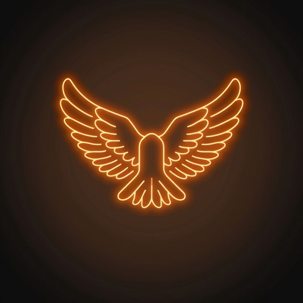 Wings icon chandelier symbol light.