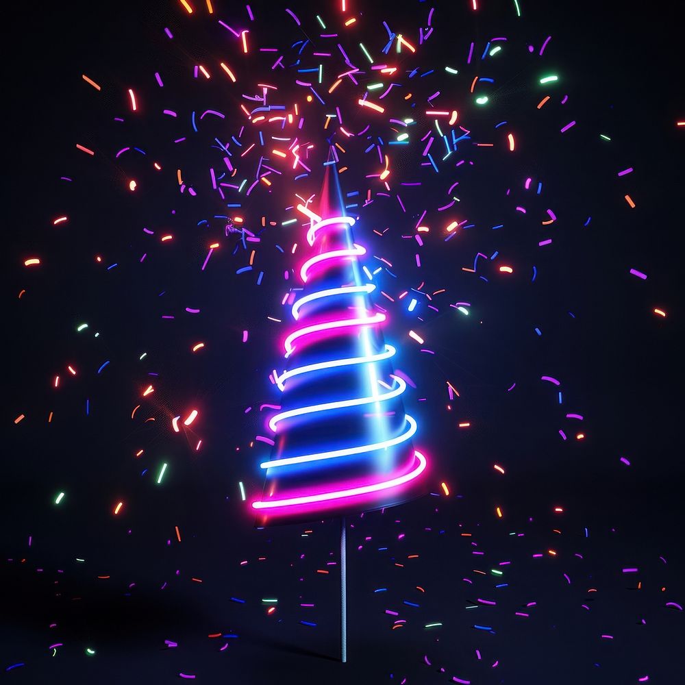 3d icon party popper fireworks christmas lighting.