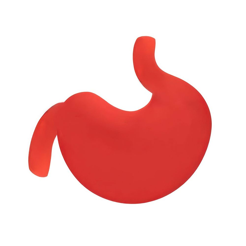 Minimal stomach icon ketchup food body part.