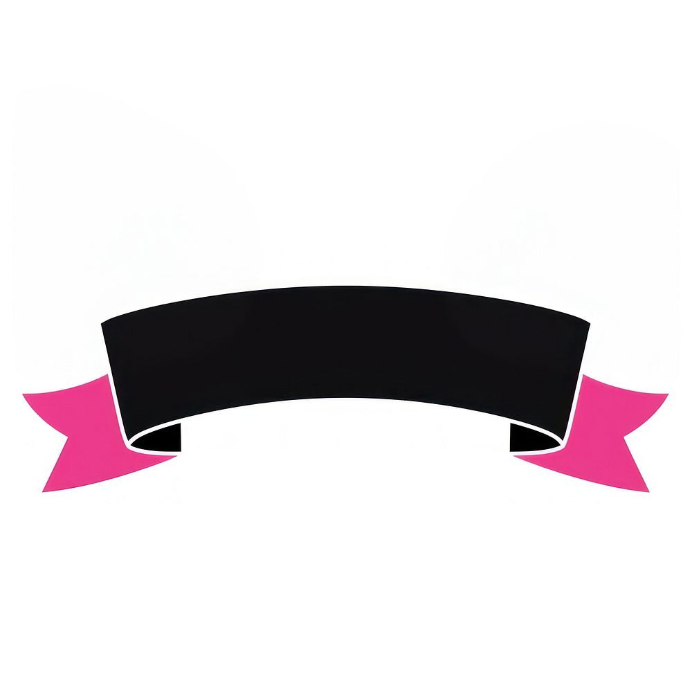 Black pink ribbon banner furniture appliance symbol.