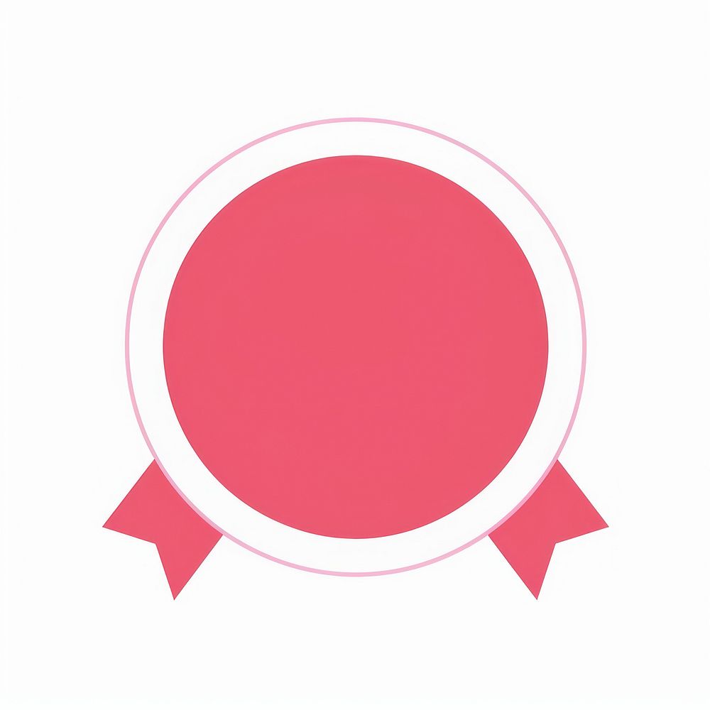 Pink circle award ribbon banner blackboard symbol logo.