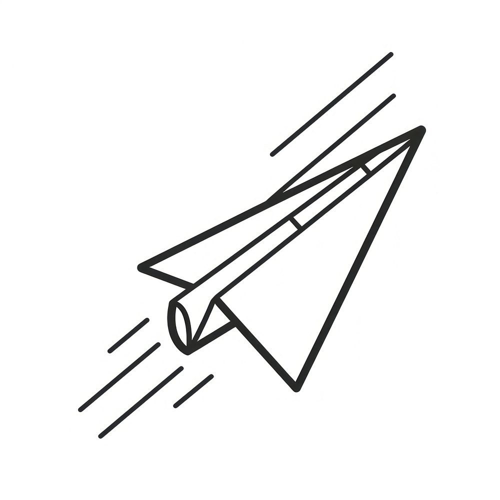 Paper plane line aircraft airplane.
