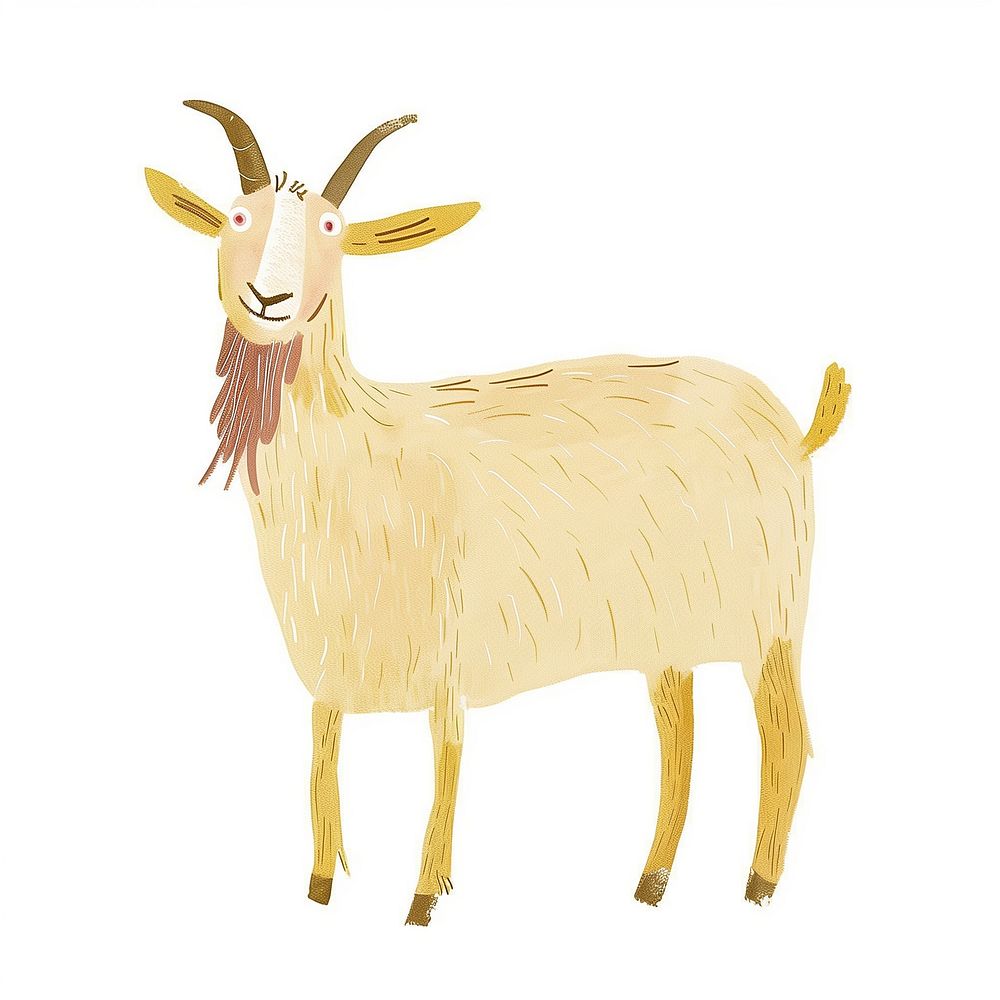 Cute goat, farm animal illustration