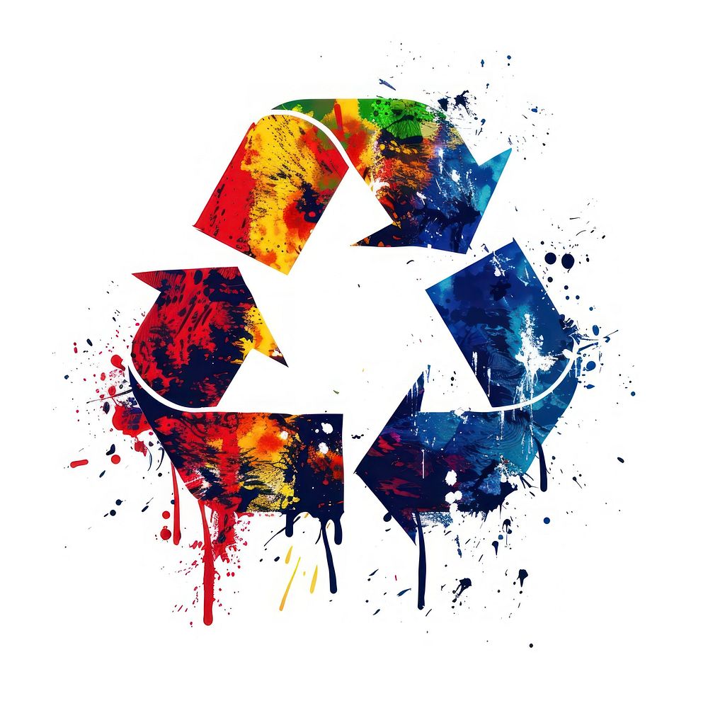 Graffiti recycle icon art symbol paper.