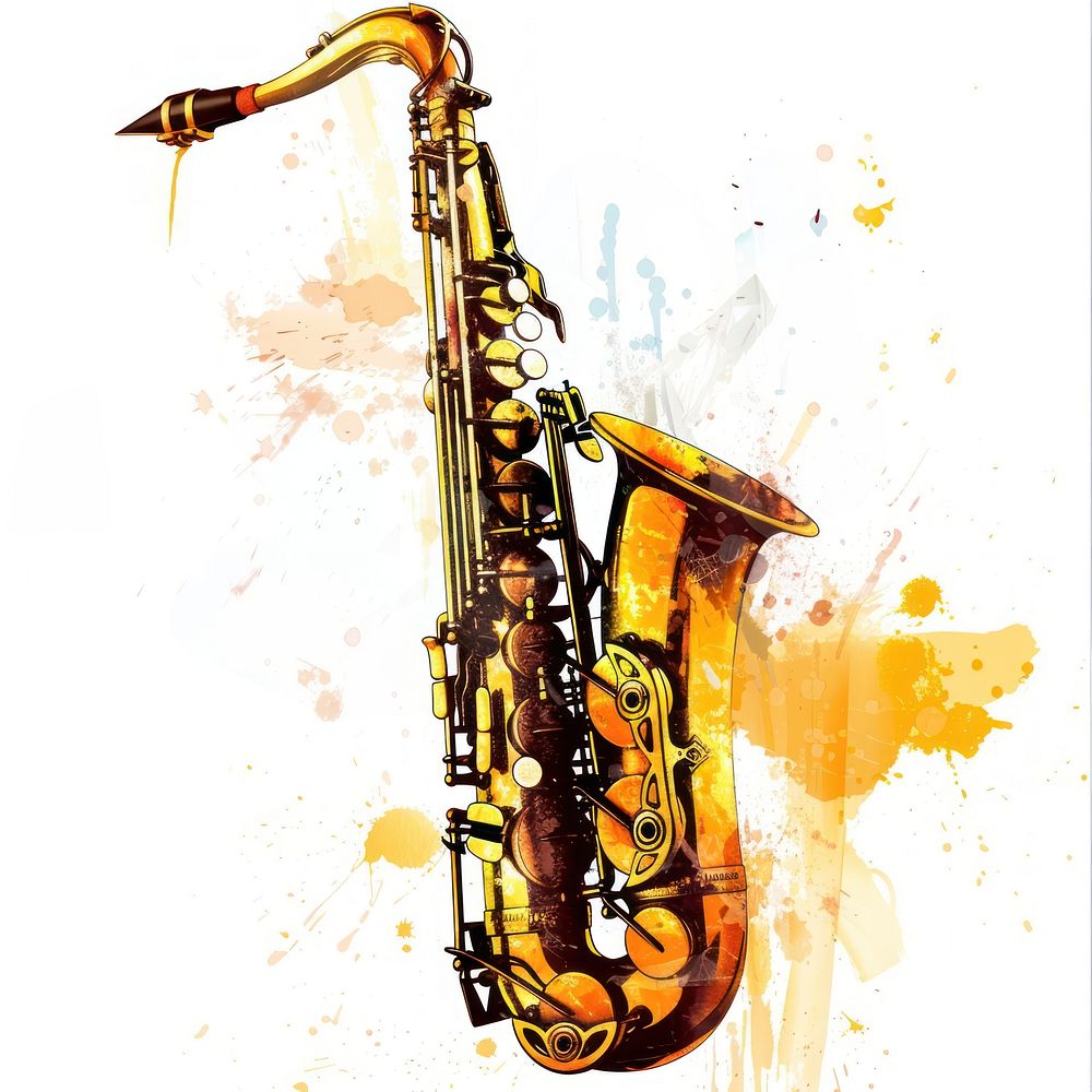 Graffiti saxophone  machine musical instrument.