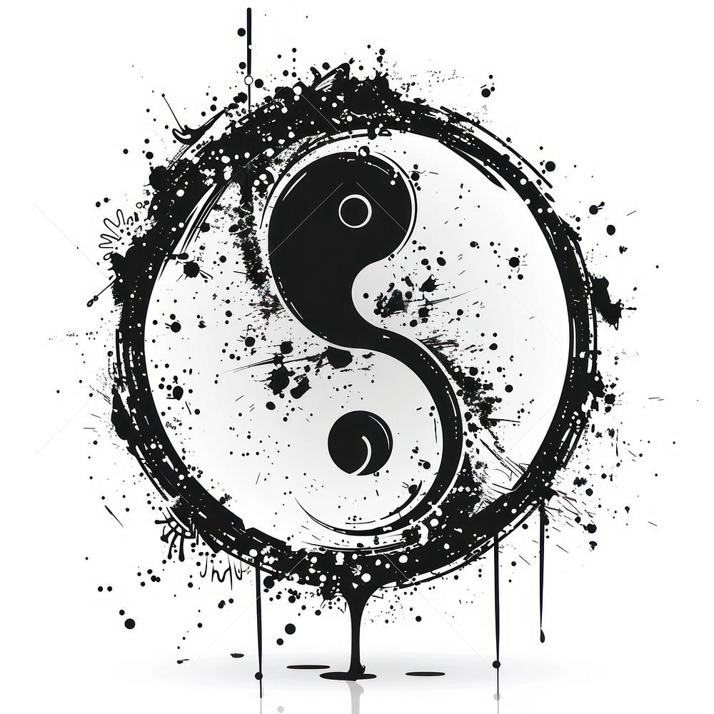 Graffiti yin yang art ampersand alphabet.