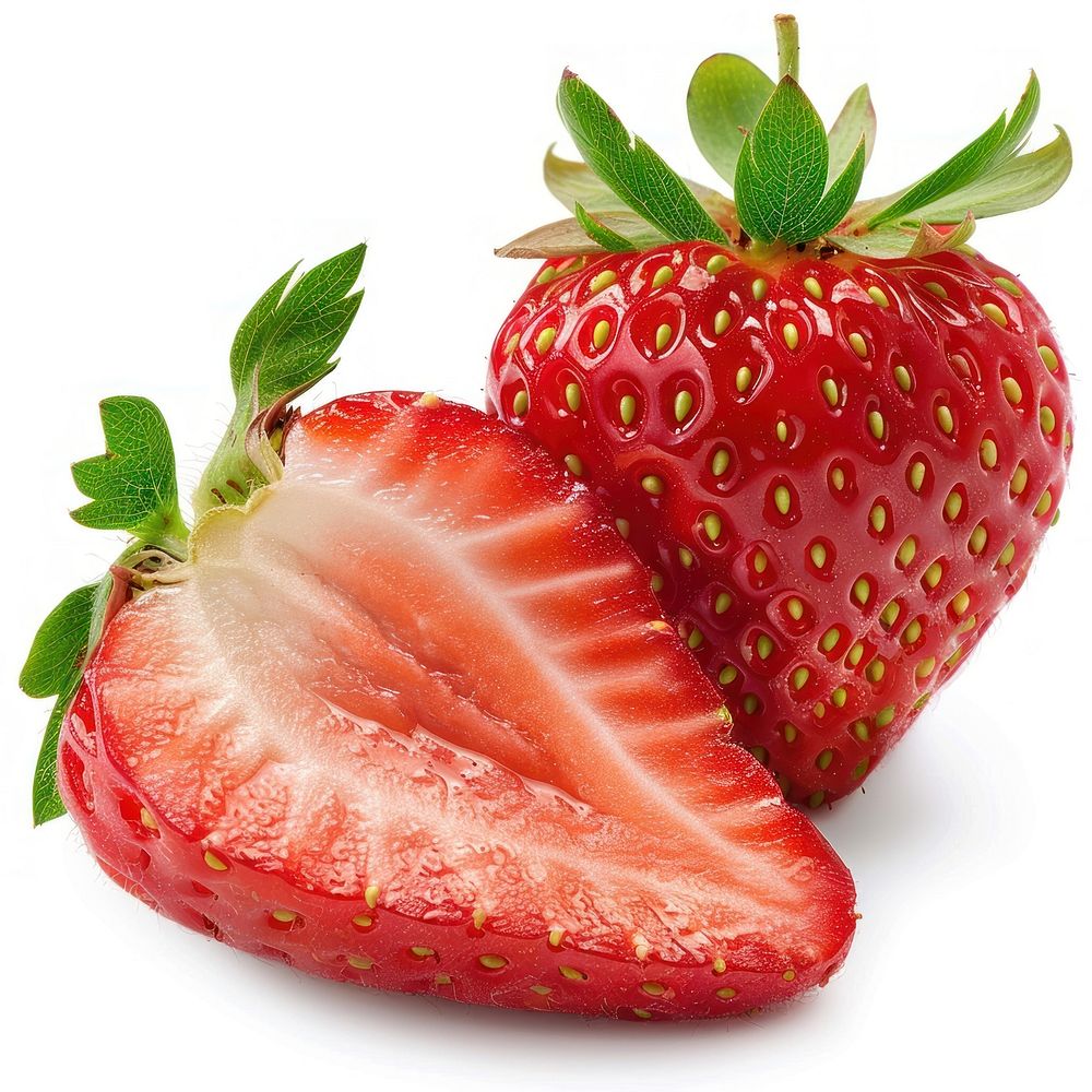 Strawberry fruit slice plant.