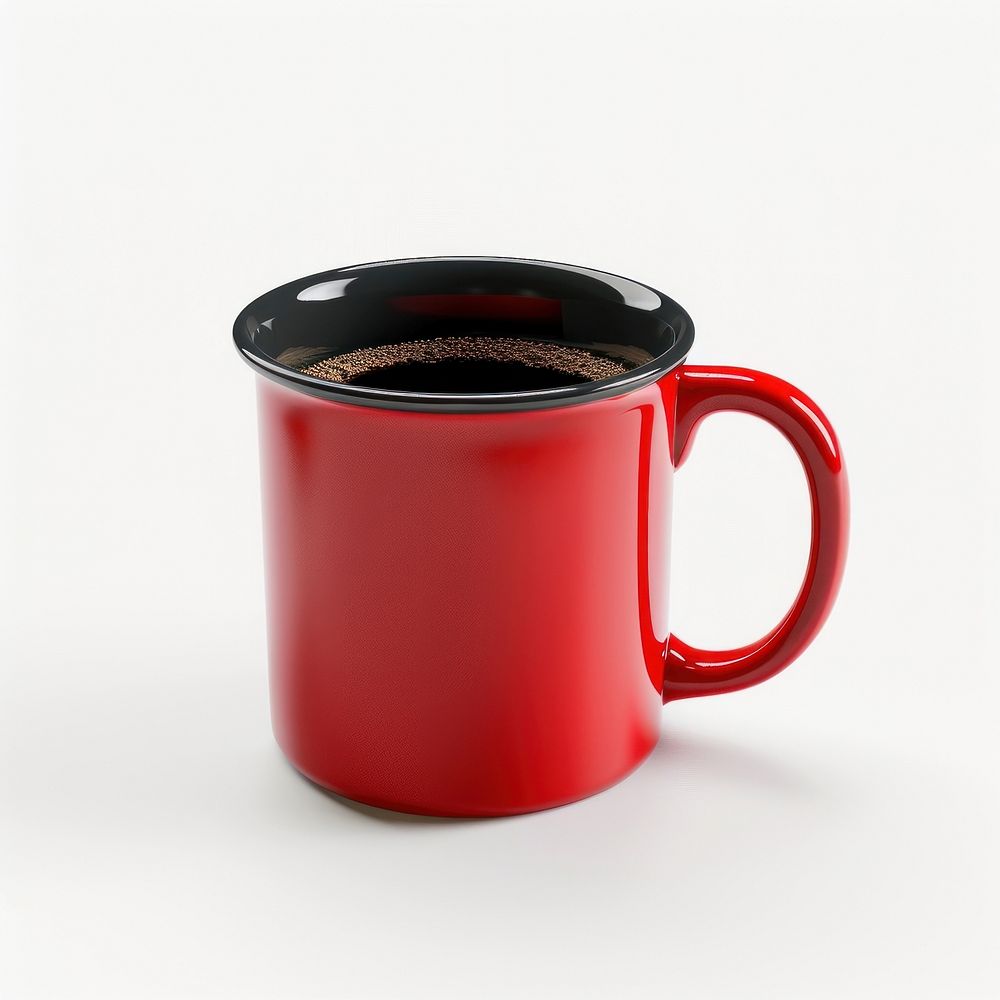 Mock up mug red coffee drink cup.