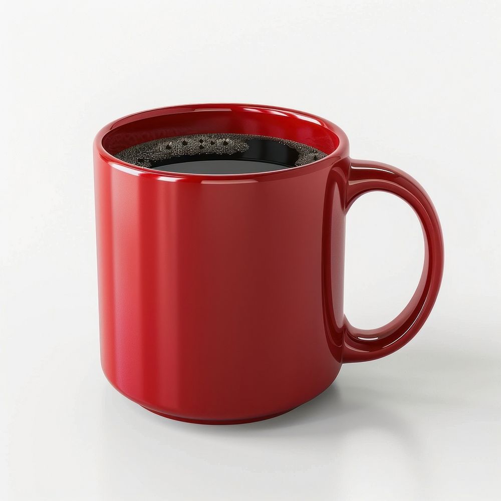 Mock up mug red coffee drink cup.