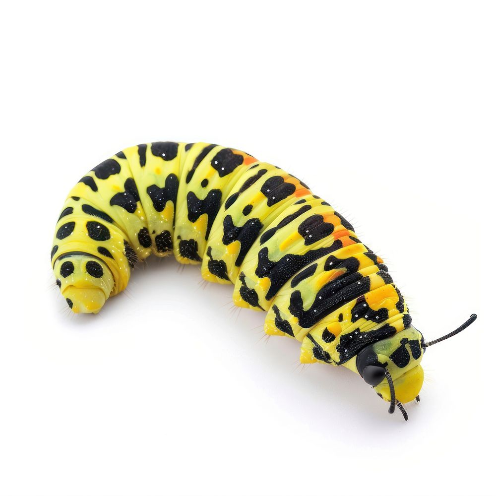 Swallow tail butterfly caterpillar animal white background invertebrate.