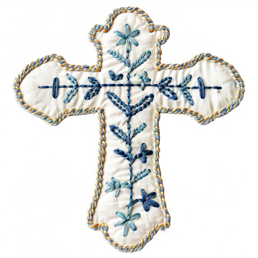 Cross symbol embroidery pattern.