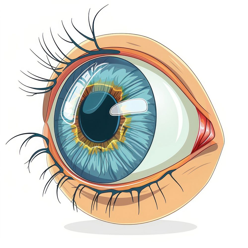 Eye anatomy icon illustrated drawing sketch.