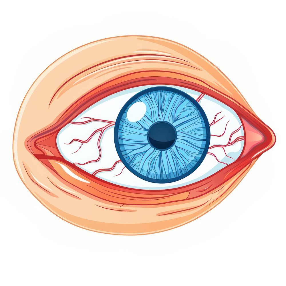 Physiology of eye icon illustrated graphics drawing.