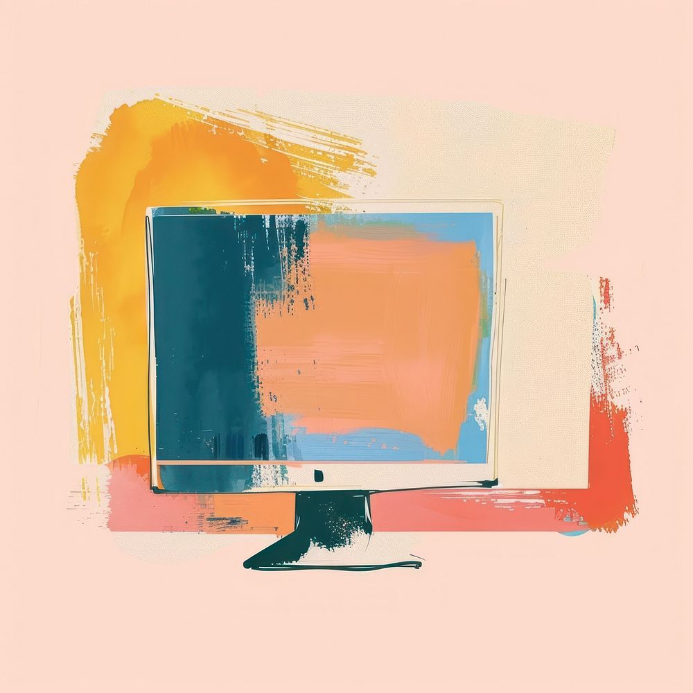 Computer monitor art electronics painting. Premium Photo Illustration rawpixel