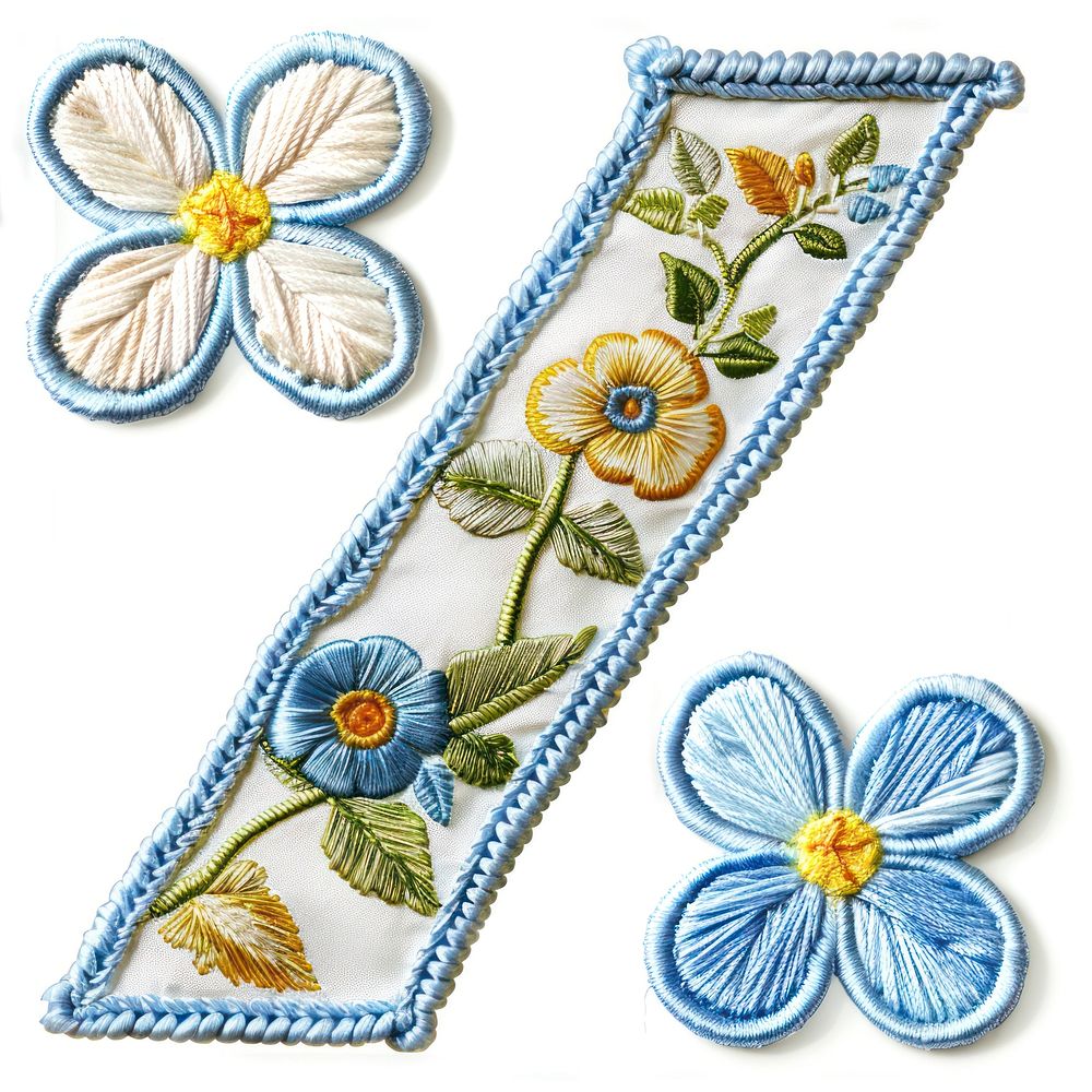 Embroidery pattern white background accessories.