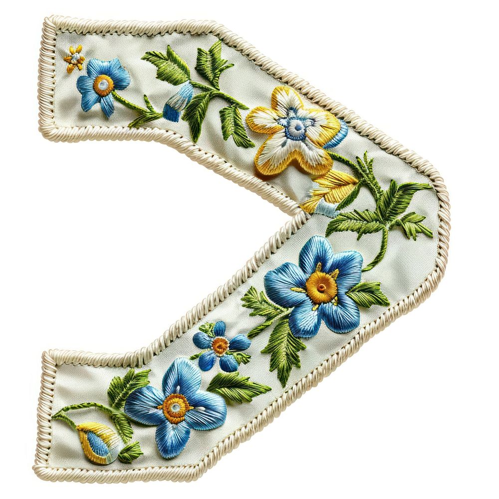 Embroidery pattern white background accessories.