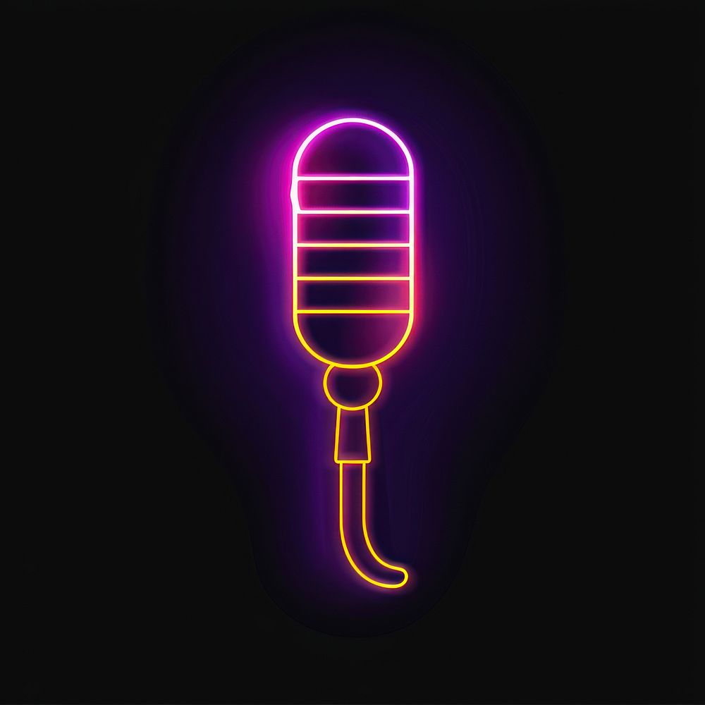 Microphone neon astronomy lighting.